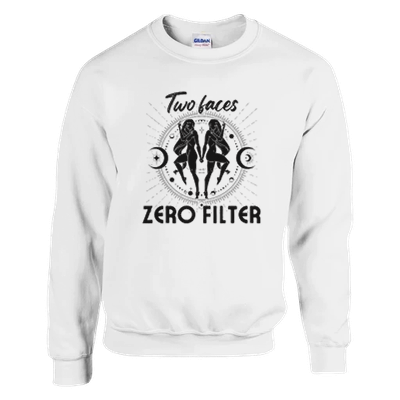 Gemini Sweatshirt – Two Faces, Zero Filter | Bold Astrology Apparel