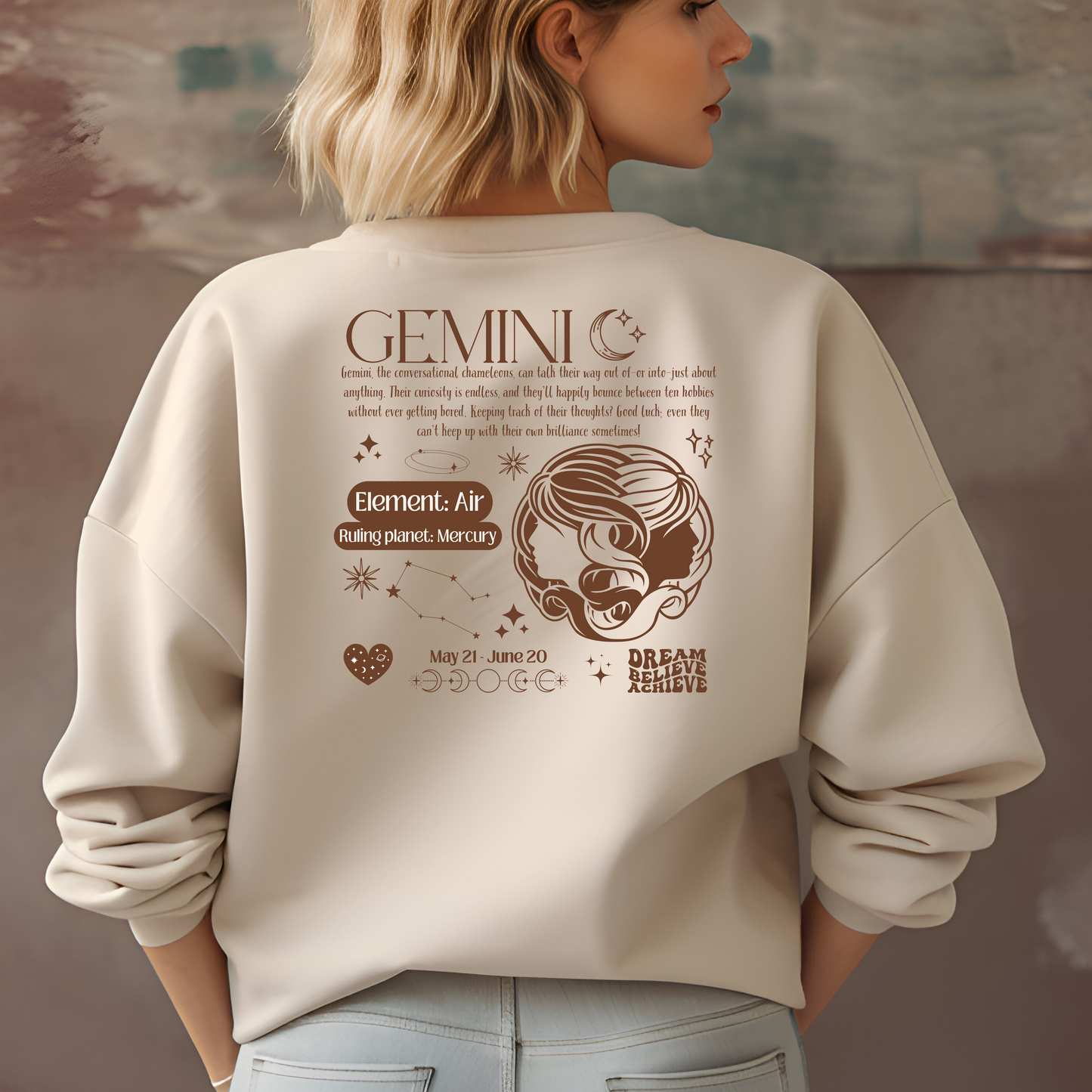 Gemini Zodiac Y2K Sweatshirt