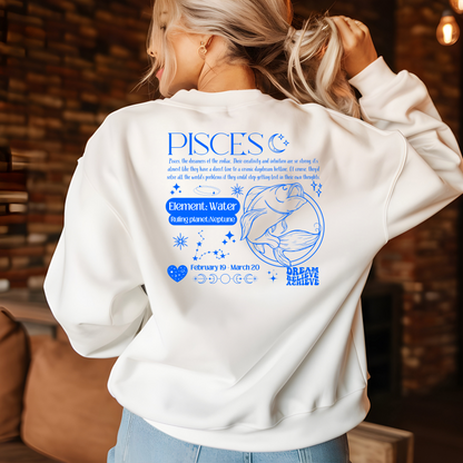 Pisces Zodiac Y2K Edition Sweatshirt | Dreamers of the Zodiac