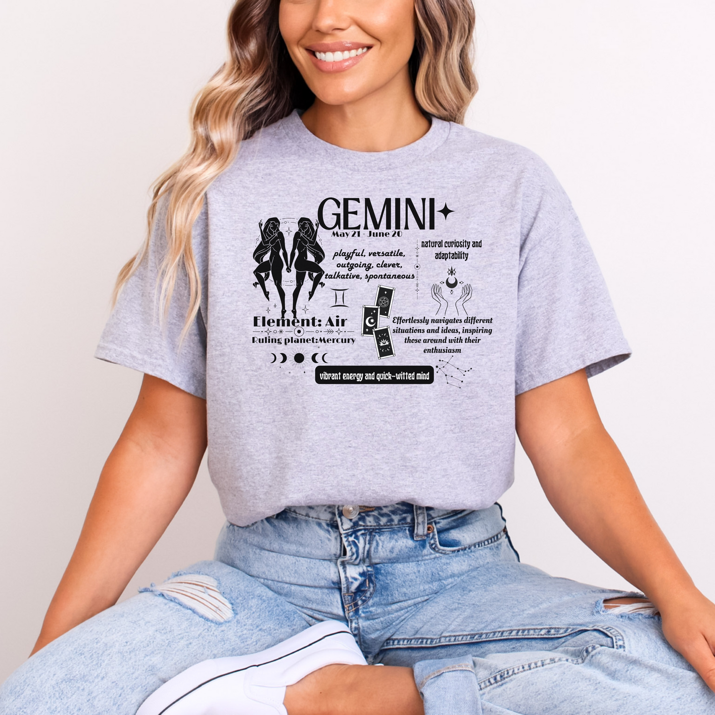 Gemini Zodiac Sign T-Shirt – "Playful and Spontaneous Nature"