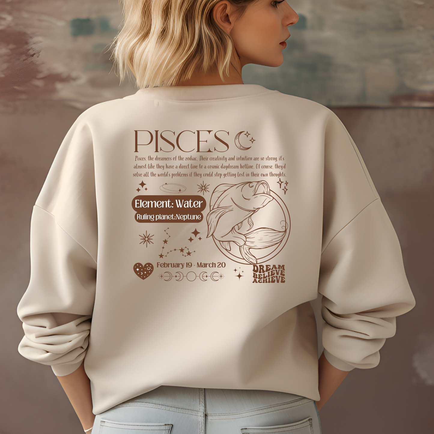 Pisces Zodiac Y2K Edition Sweatshirt | Dreamers of the Zodiac