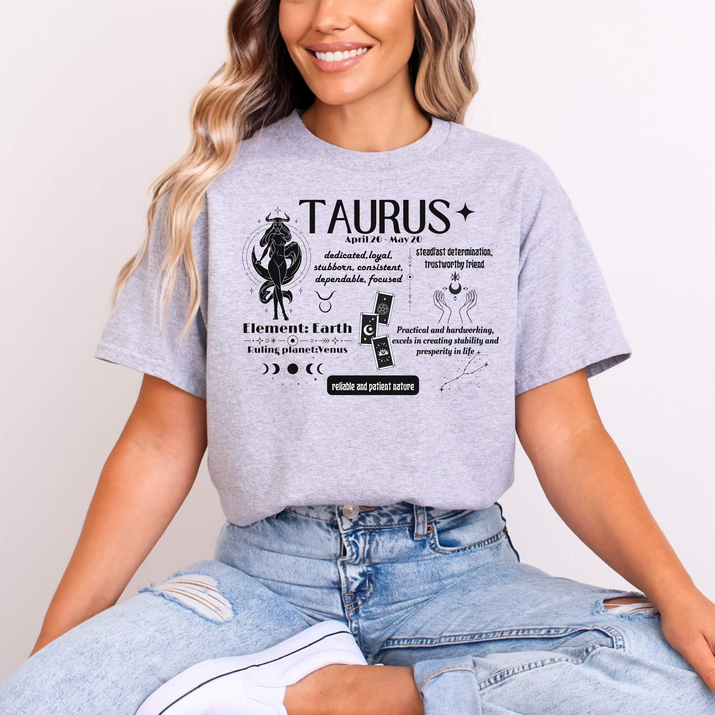 Taurus Zodiac Sign T-Shirt – "Reliable and Patient Nature"