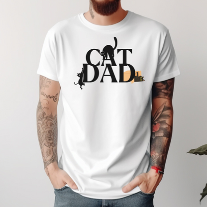 Cat Dad T-Shirt with Playful Cat Design | Funny Cat Lover Shirt