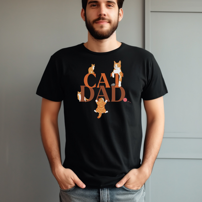 Cat Dad T-Shirt with Ginger Cat Design | Cute Tabby Cat Lover Tee