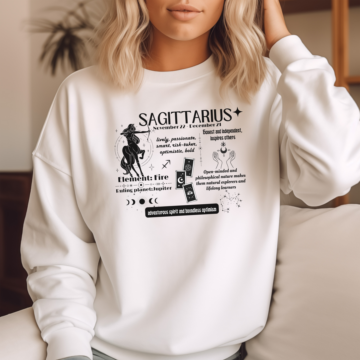 Sagittarius Zodiac Sign Sweatshirt - Adventurous & Optimistic