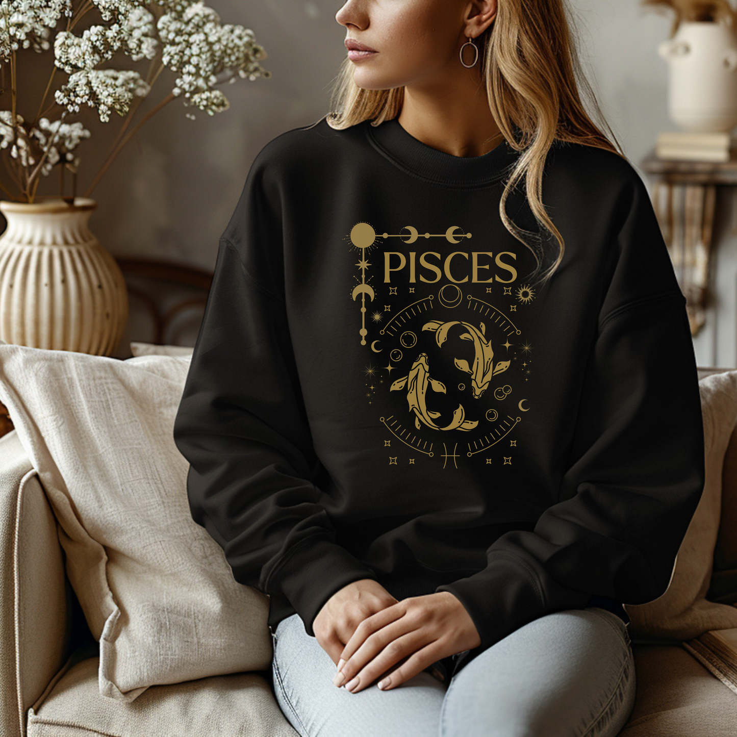 Pisces Glamour Sweatshirt | Elegant Astrological Design