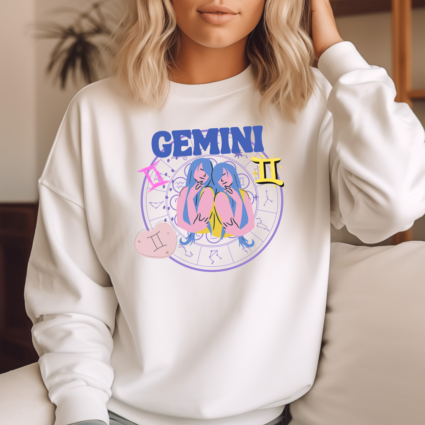 Retro Gemini Sweatshirt | 90s-Inspired Astrology Style