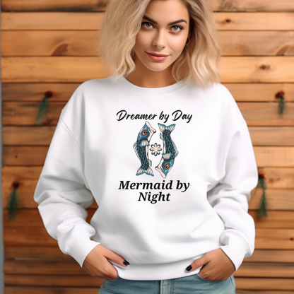 Pisces Retro Sweatshirt – Dreamer by Day, Mermaid by Night