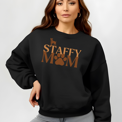 Staffy Mom Paw Sweatshirt | Proud Staffordshire Dog Lover Sweater