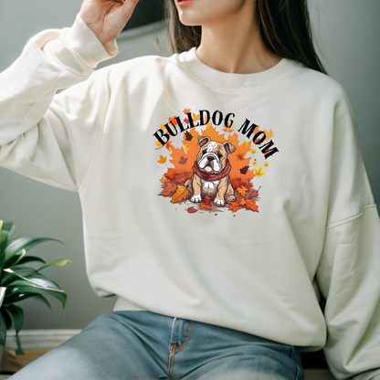 Bulldog Mom Autumn Sweatshirt | Cute Fall Design for English Bulldog Lovers