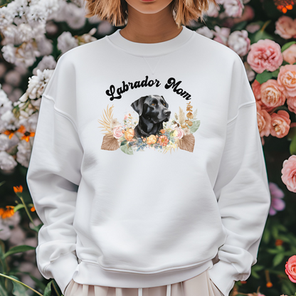 Labrador Mom Sweatshirt with Floral Design | Labrador Dog Lover Sweater