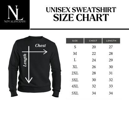 Size chart for sweatshirts