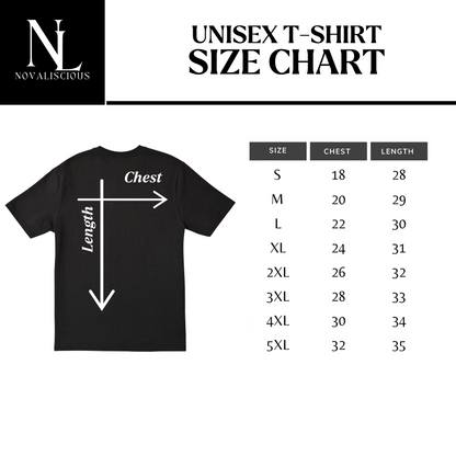 Size chart for tshirts