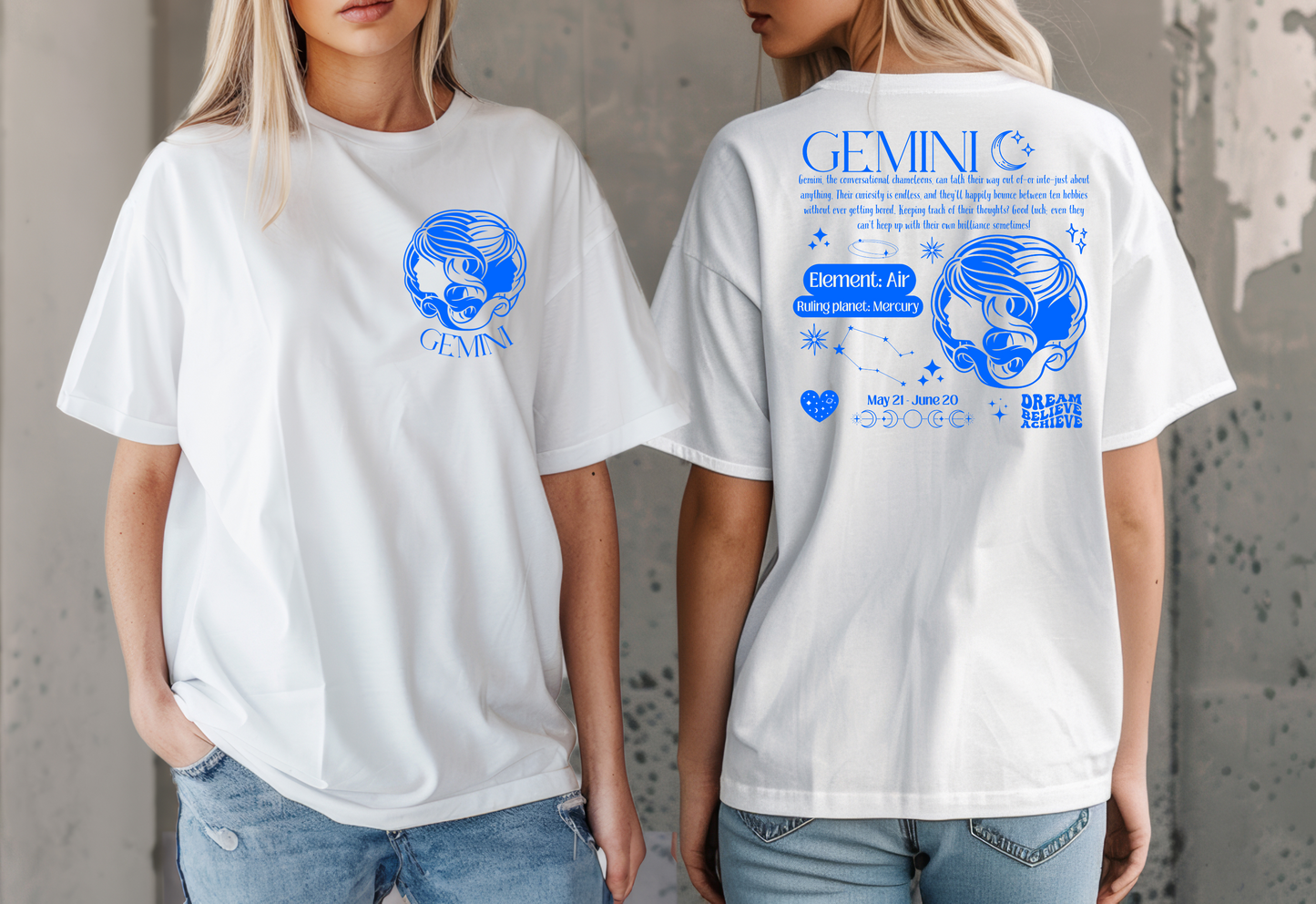 Gemini Zodiac Y2K T-Shirt