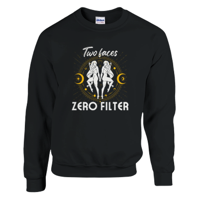 Gemini Sweatshirt – Two Faces, Zero Filter | Bold Astrology Apparel