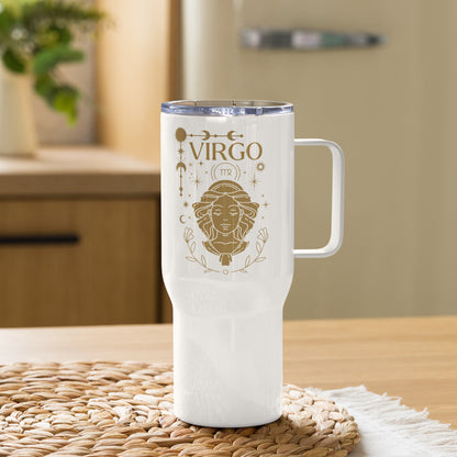 Virgo Zodiac Tumbler with Handle | Stylish Astrology Mug