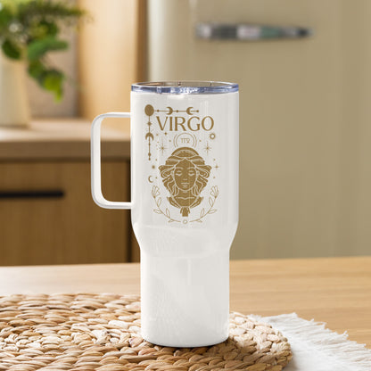 Virgo Zodiac Tumbler with Handle | Stylish Astrology Mug