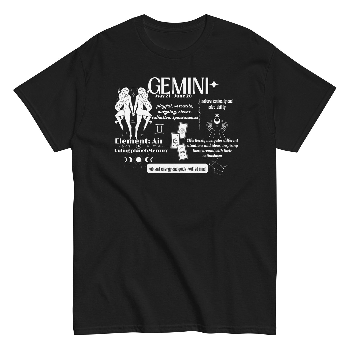 Gemini Zodiac Sign T-Shirt – "Playful and Spontaneous Nature"