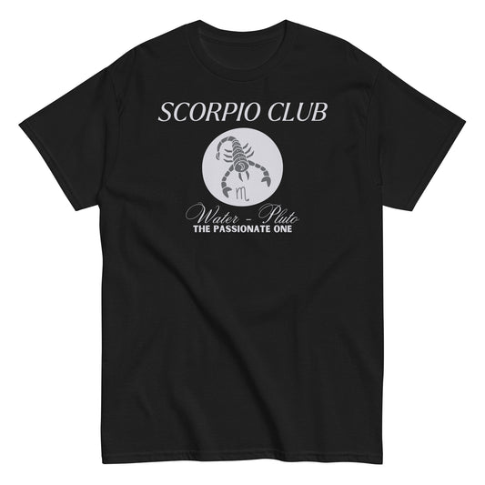 Scorpio Club T-Shirt – "The Passionate One" – Water & Pluto Sign