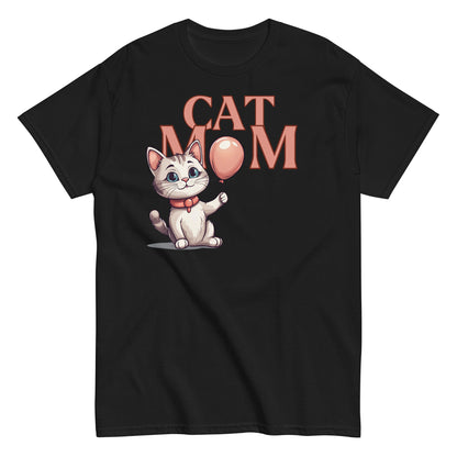 Cat Mom T-Shirt with Cute Cat Balloon Design | Cat Lover Tee