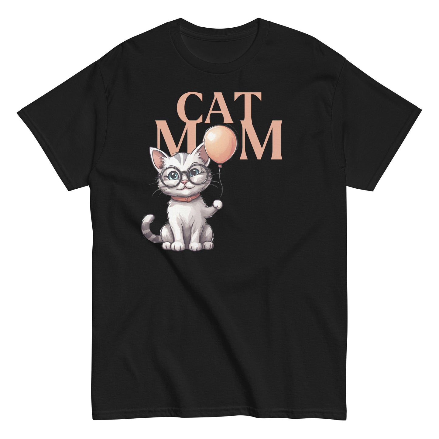 Cat Mom T-Shirt with Balloon Design | Cute Cat Lover Tee