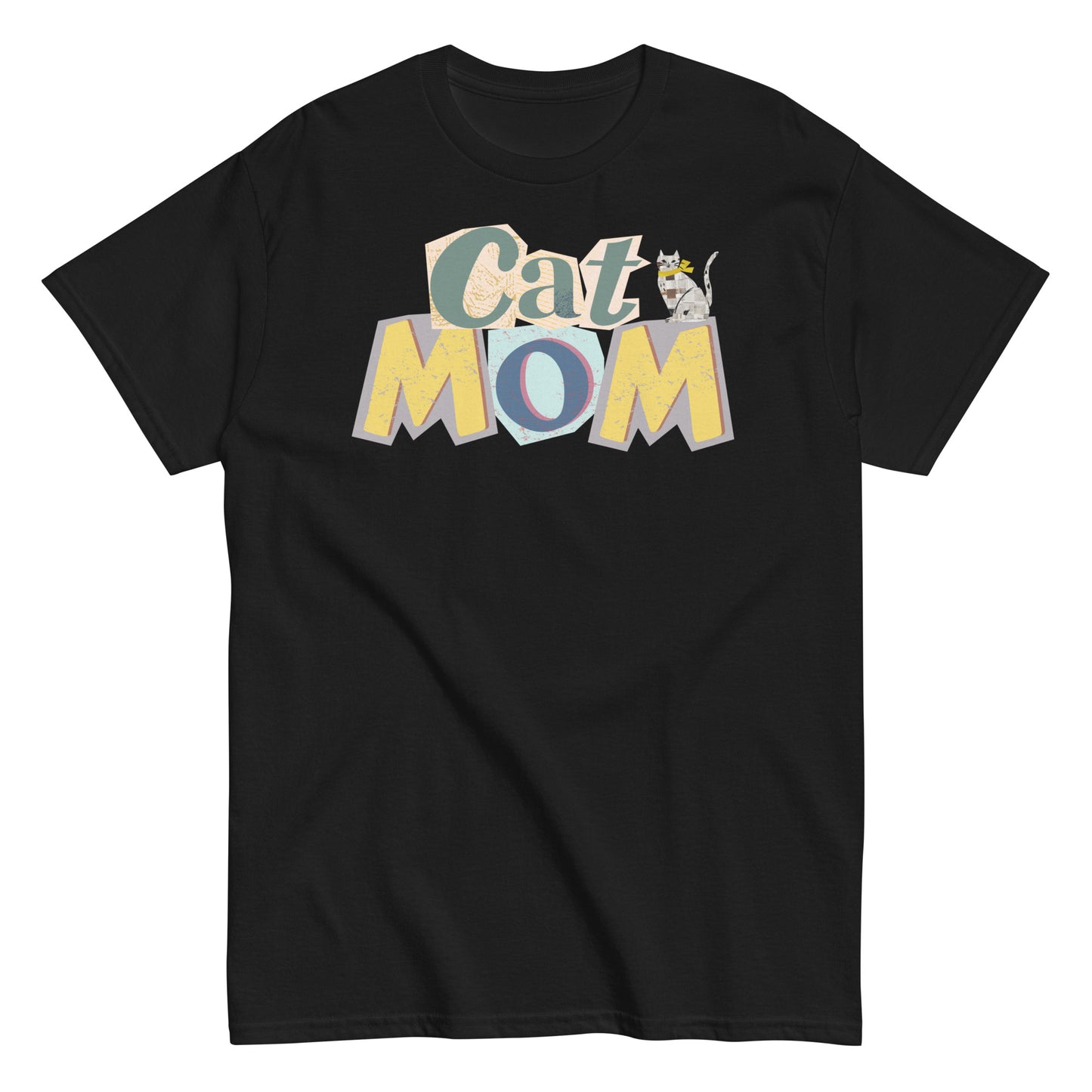 Cartoon Cat Mom T-Shirt with Whimsical Design | Tee for Cat Lovers