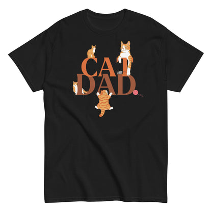 Cat Dad T-Shirt with Ginger Cat Design | Cute Tabby Cat Lover Tee