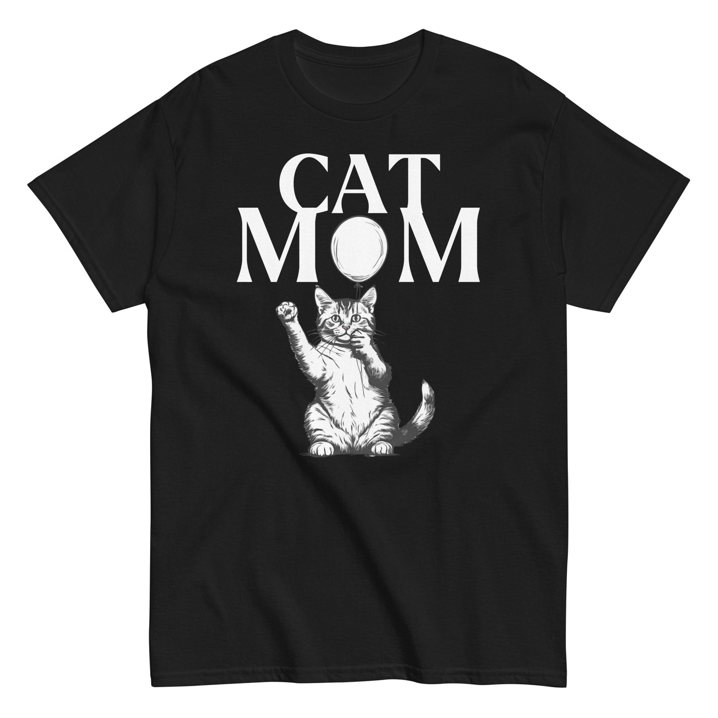 Cat Mom T-Shirt with Cute Balloon Design | Cat Lover Tee