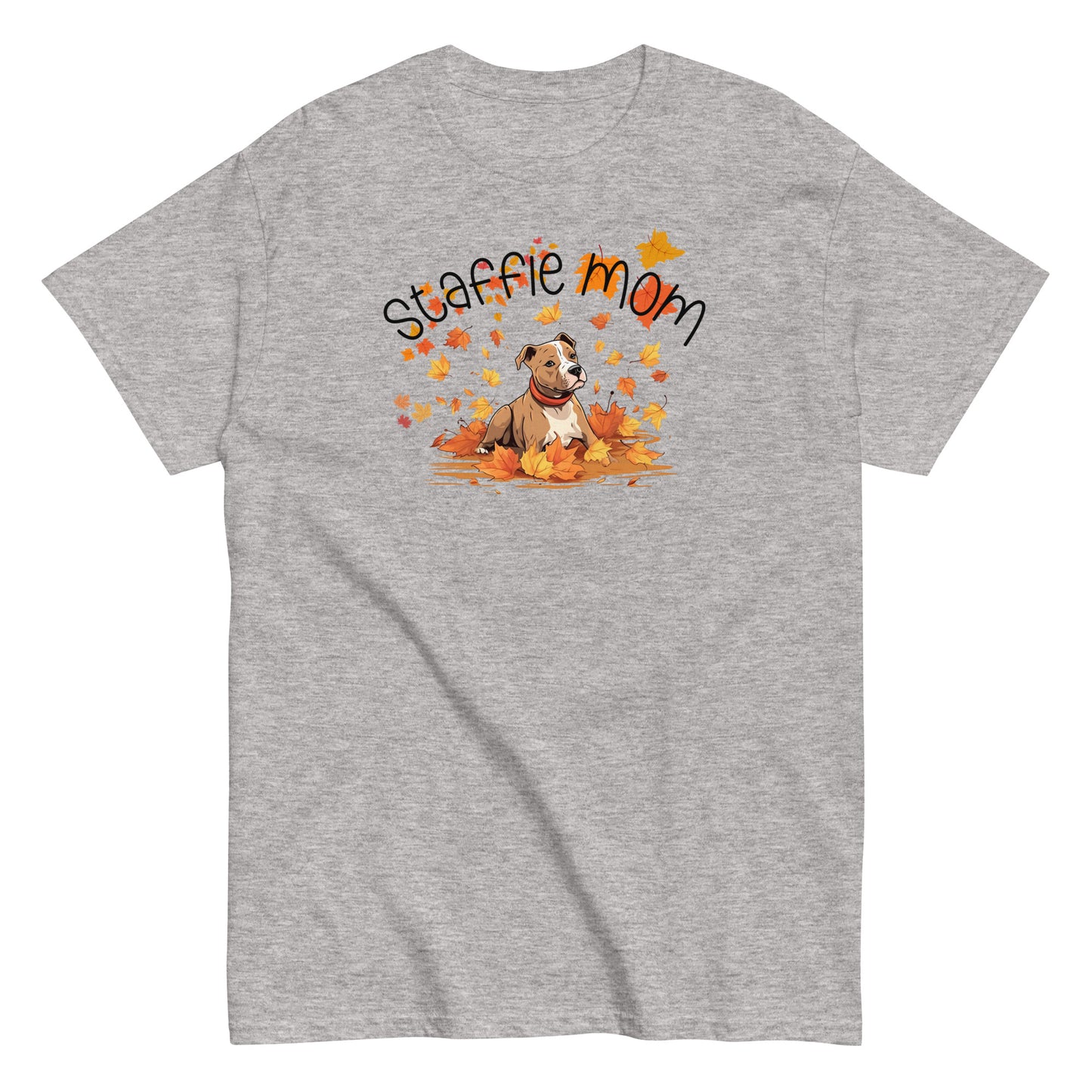 Staffie Mom Autumn T-Shirt | Cute Staffordshire Dog Lover Tee