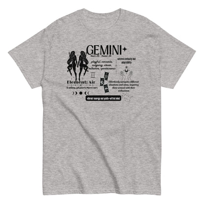 Gemini Zodiac Sign T-Shirt – "Playful and Spontaneous Nature"