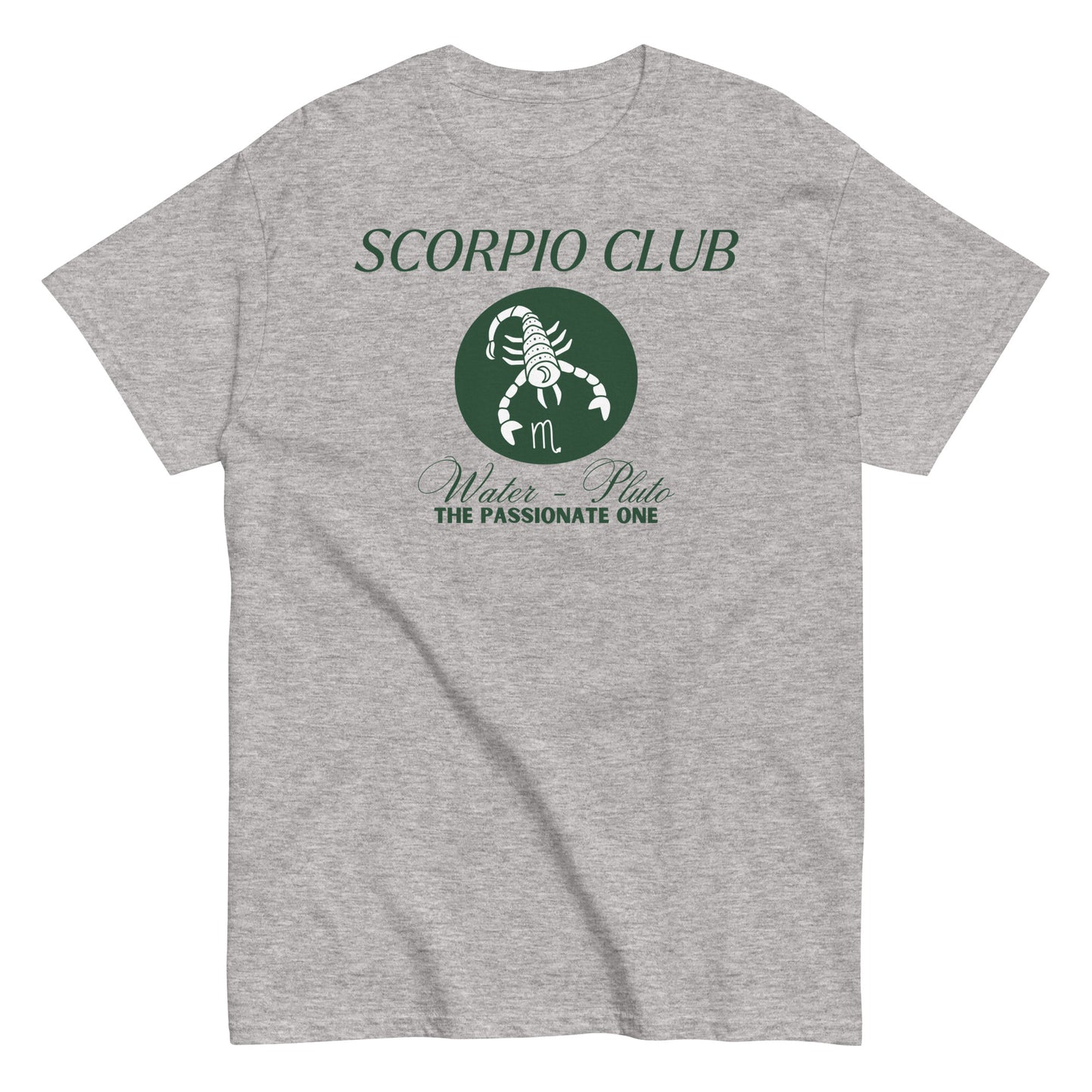 Scorpio Club T-Shirt – "The Passionate One" – Water & Pluto Sign