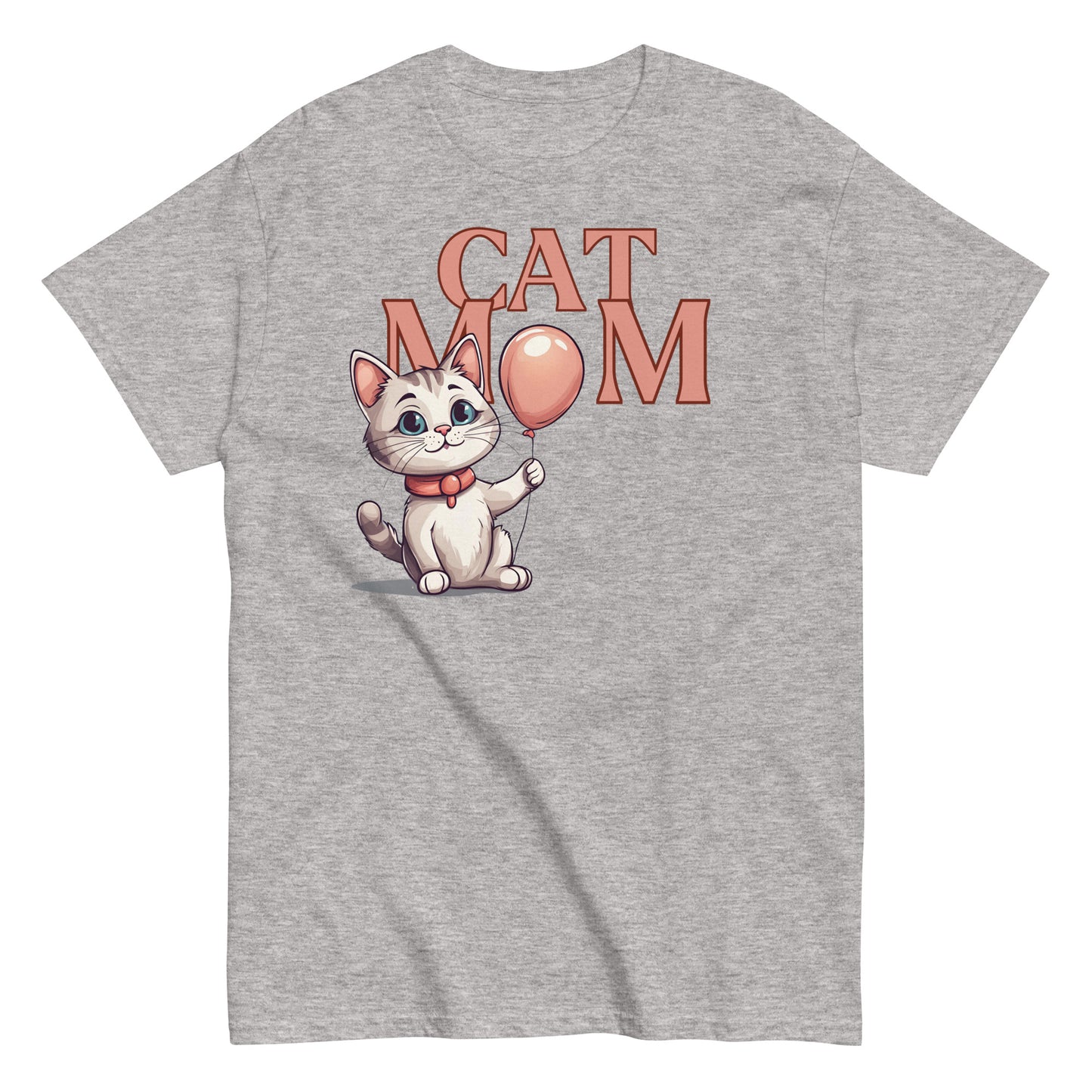 Cat Mom T-Shirt with Cute Cat Balloon Design | Cat Lover Tee