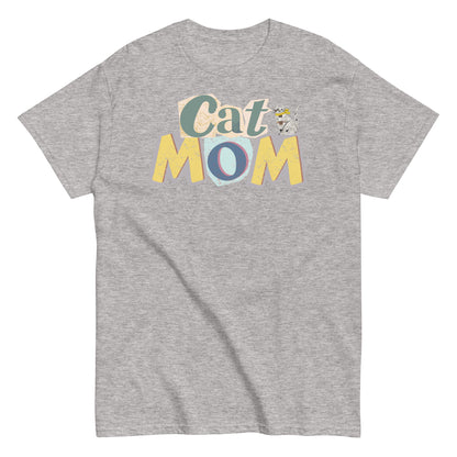 Cartoon Cat Mom T-Shirt with Whimsical Design | Tee for Cat Lovers