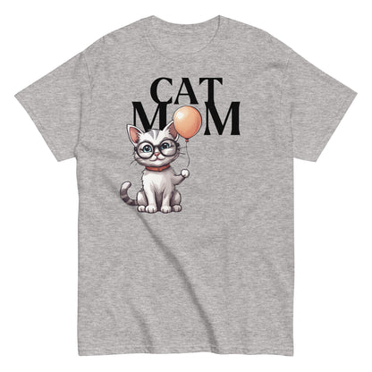 Cat Mom T-Shirt with Balloon Design | Cute Cat Lover Tee