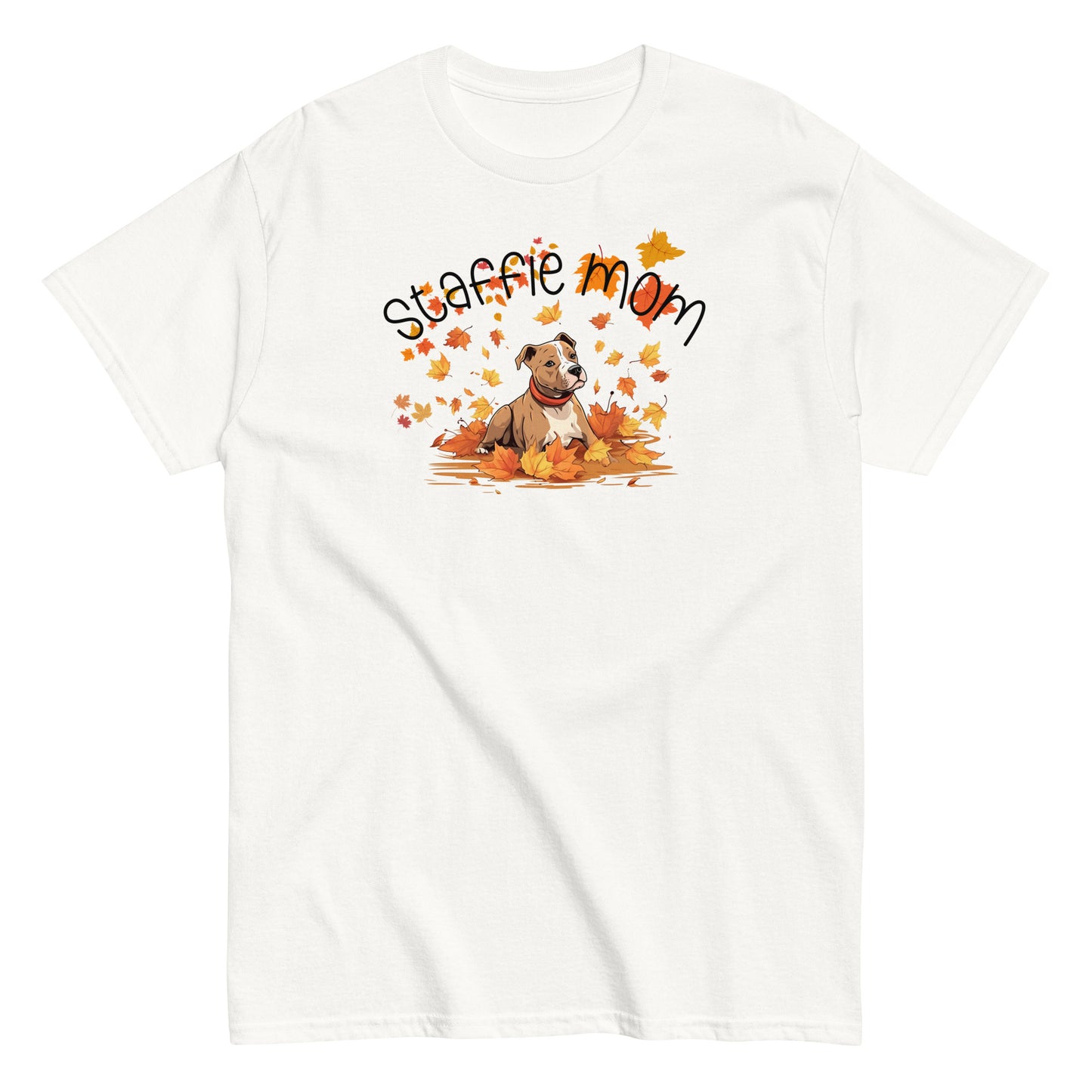 Staffie Mom Autumn T-Shirt | Cute Staffordshire Dog Lover Tee