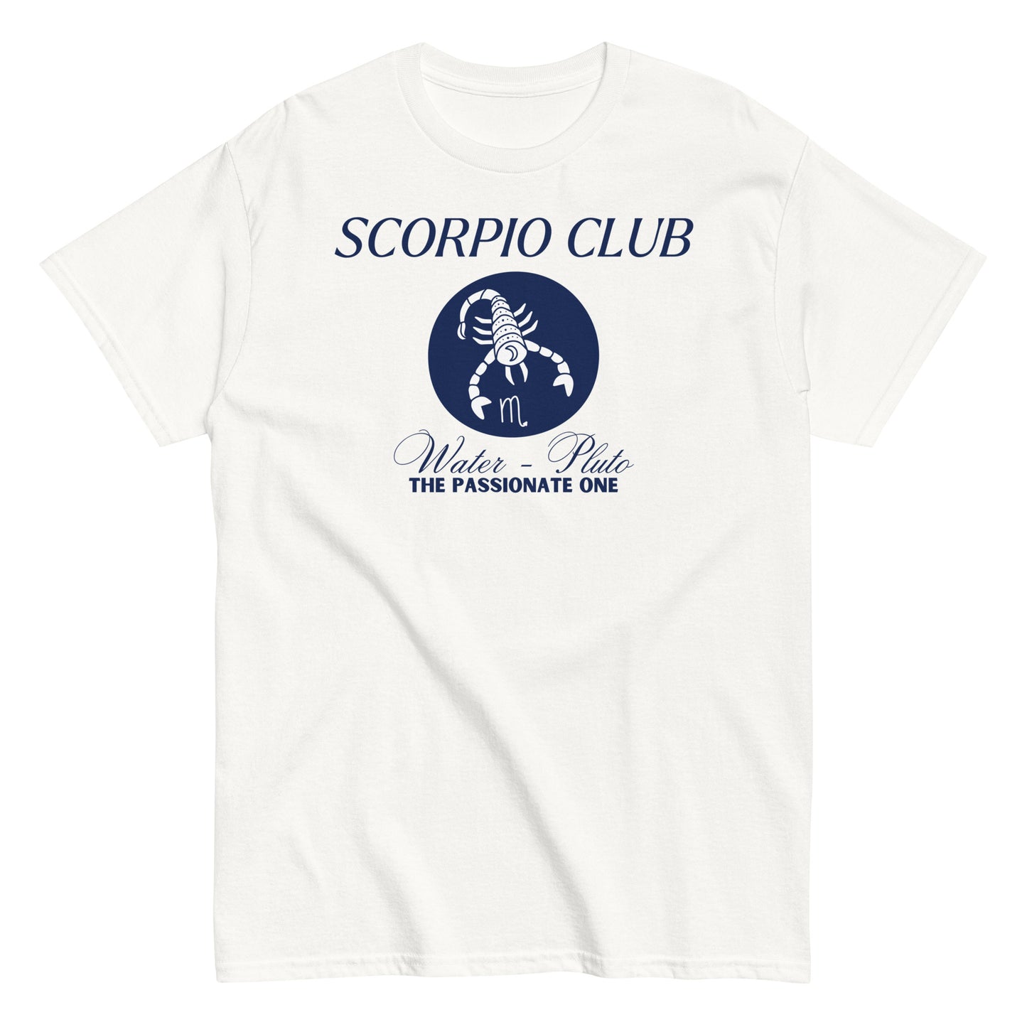 Scorpio Club T-Shirt – "The Passionate One" – Water & Pluto Sign