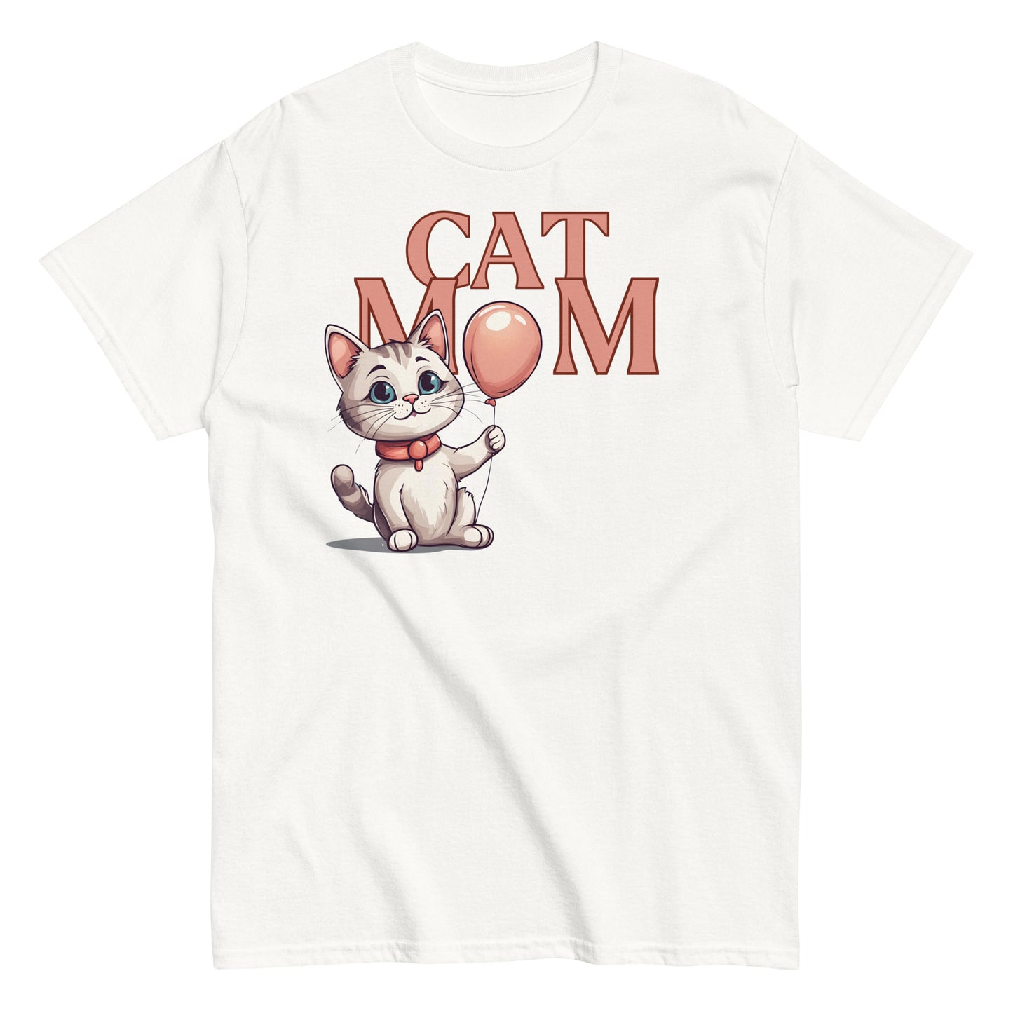 Cat Mom T-Shirt with Cute Cat Balloon Design | Cat Lover Tee