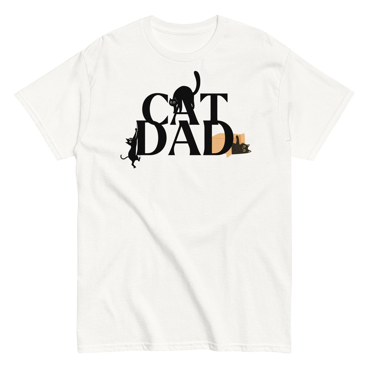 Cat Dad T-Shirt with Playful Cat Design | Funny Cat Lover Shirt