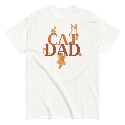 Cat Dad T-Shirt with Ginger Cat Design | Cute Tabby Cat Lover Tee