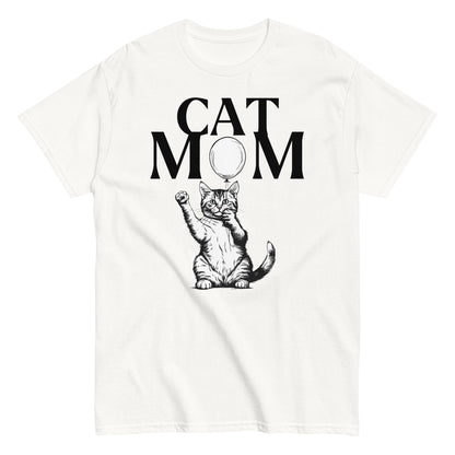 Cat Mom T-Shirt with Cute Balloon Design | Cat Lover Tee