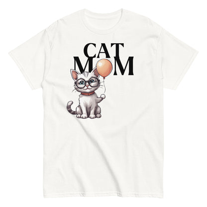 Cat Mom T-Shirt with Balloon Design | Cute Cat Lover Tee