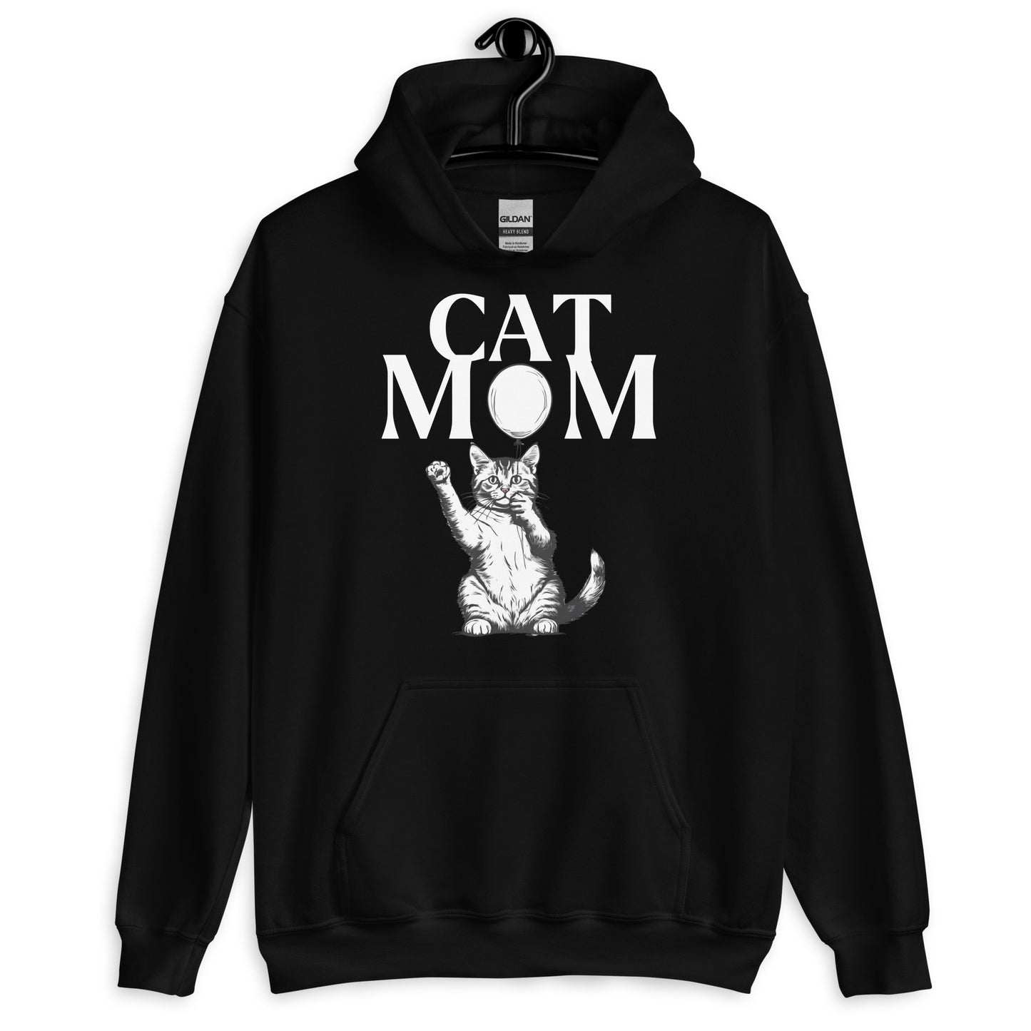 Cat Mom Hoodie with Cute Kitten and Balloon | Perfect Gift for Cat Lovers