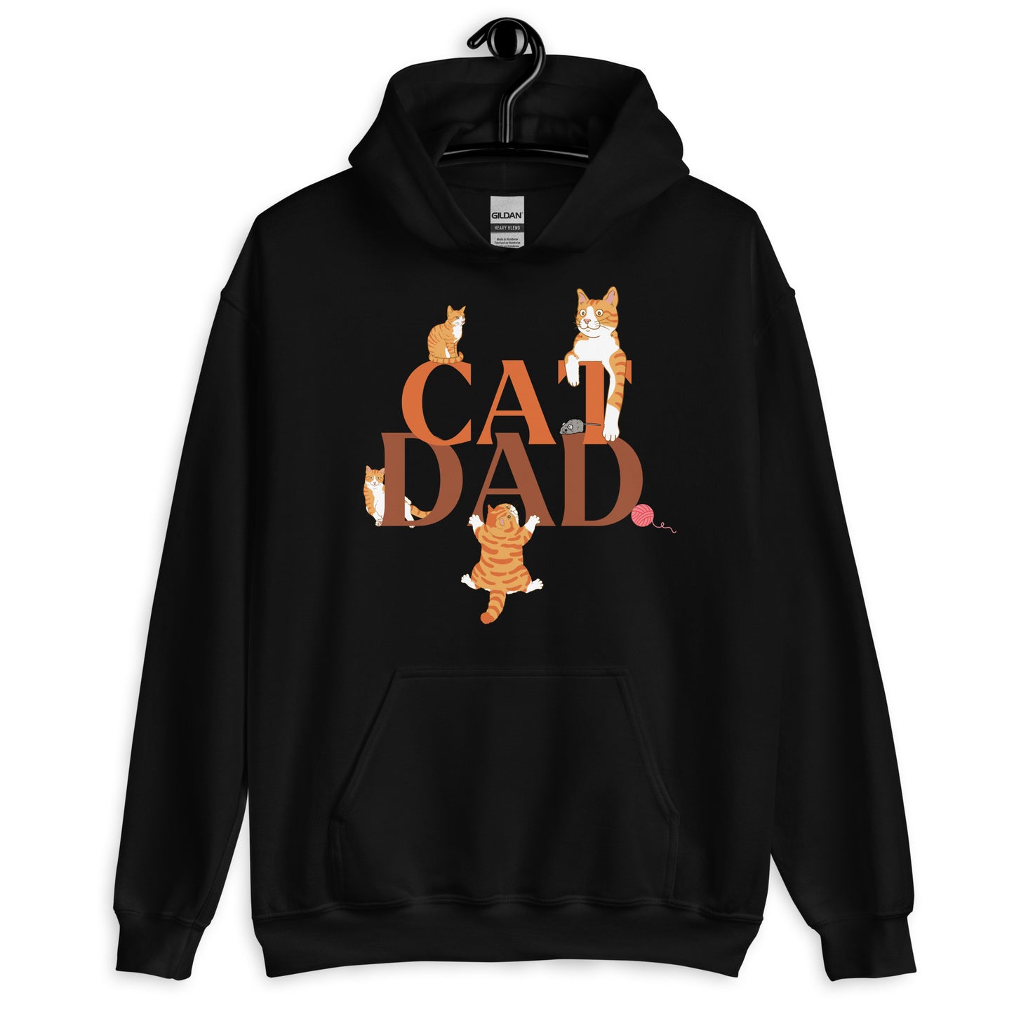 Cat Dad Hoodie with Ginger Cats Design | Cozy Cat Lover Sweatshirt