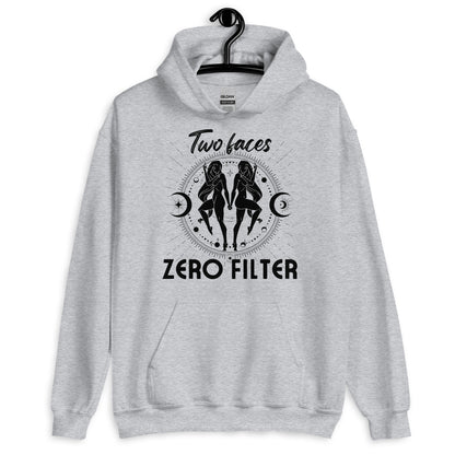 Gemini "Two Faces, Zero Filter" Hoodie | Bold Gemini Apparel