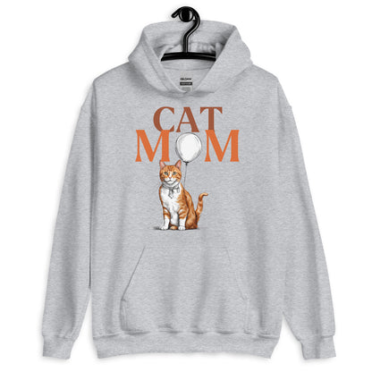 Cat Mom Hoodie with Ginger Cat Design | Cozy Cat Lover Hoodie