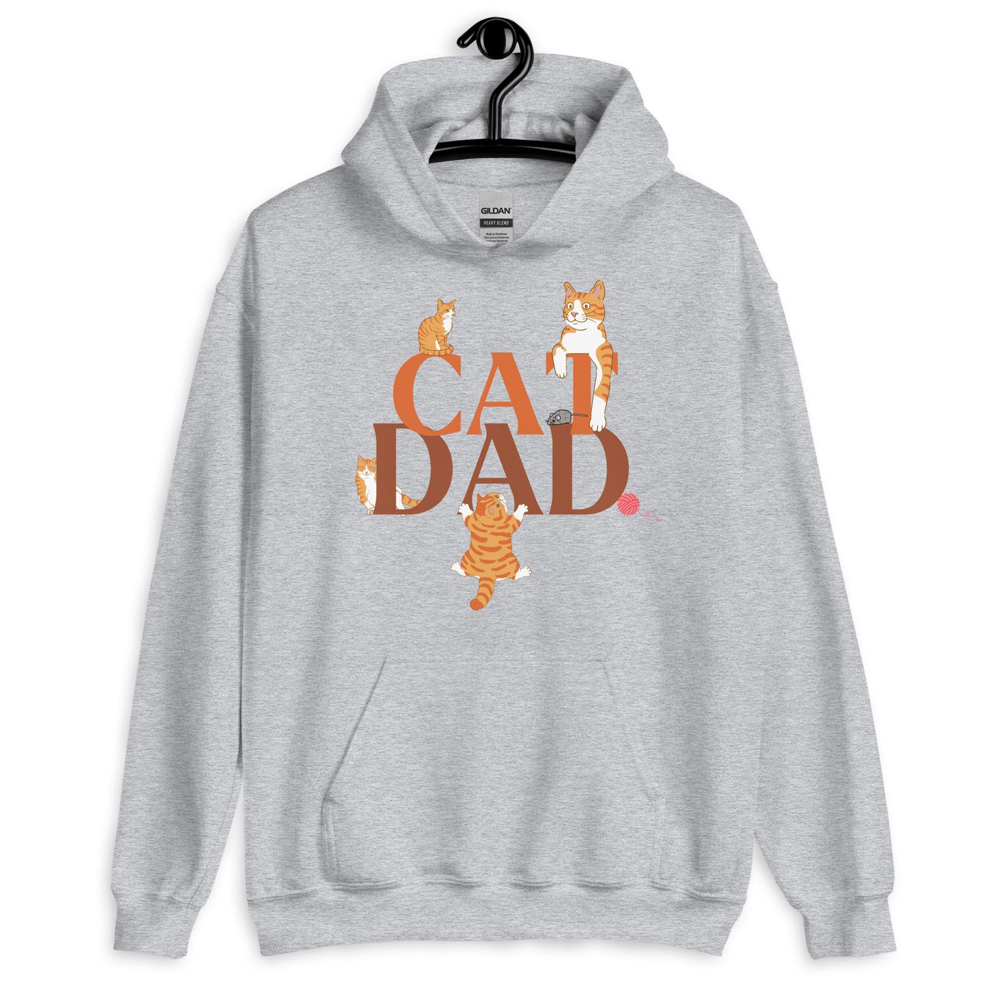 Cat Dad Hoodie with Ginger Cats Design | Cozy Cat Lover Sweatshirt