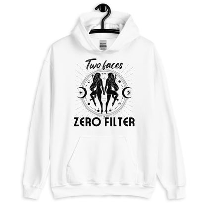 Gemini "Two Faces, Zero Filter" Hoodie | Bold Gemini Apparel