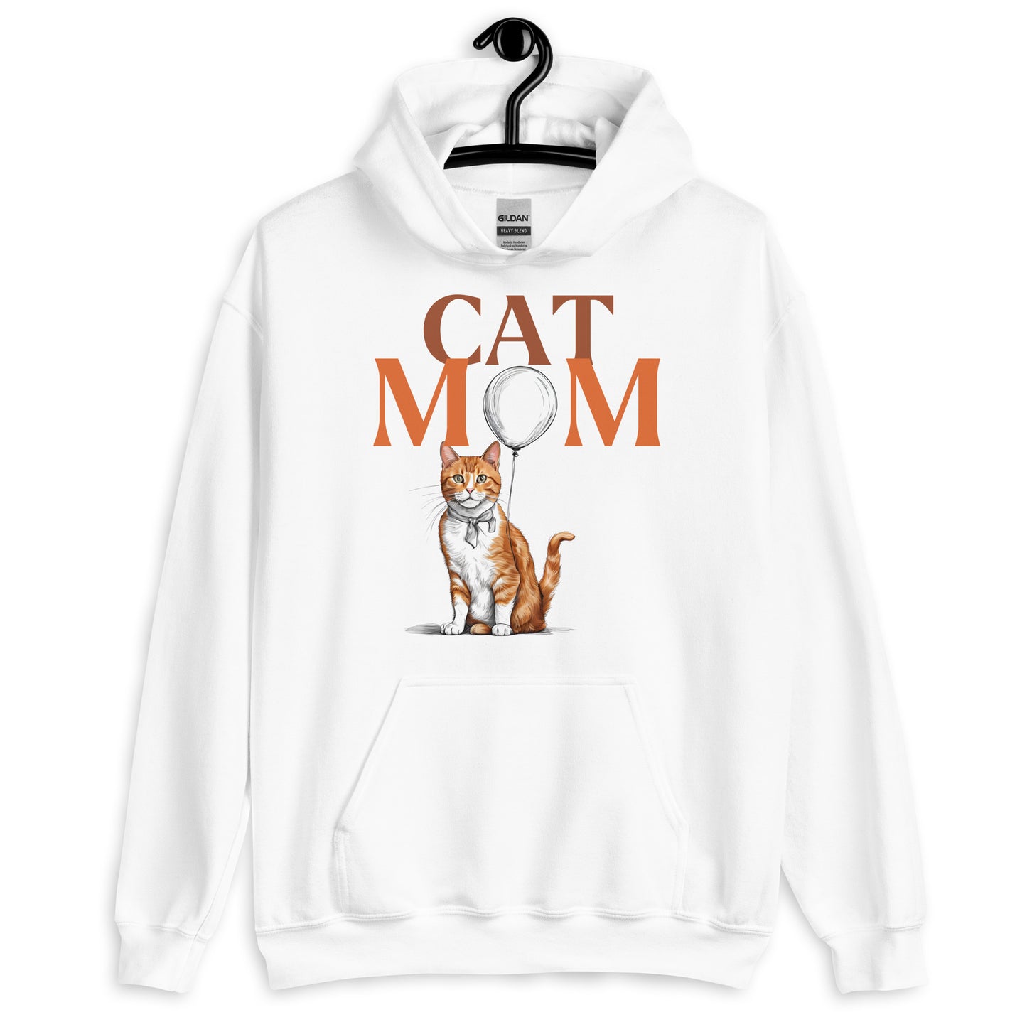 Cat Mom Hoodie with Ginger Cat Design | Cozy Cat Lover Hoodie