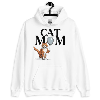 Cat Mom Hoodie with Ginger Cat | Tabby Cat Lover Sweater