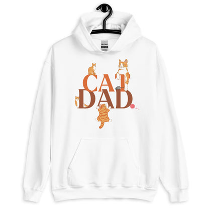 Cat Dad Hoodie with Ginger Cats Design | Cozy Cat Lover Sweatshirt